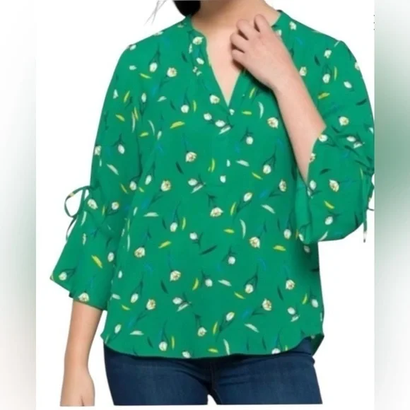 NEW.. 41 Hawthorn Women's Floral Print Long Sleeve Blouse - Picture 1 of 6